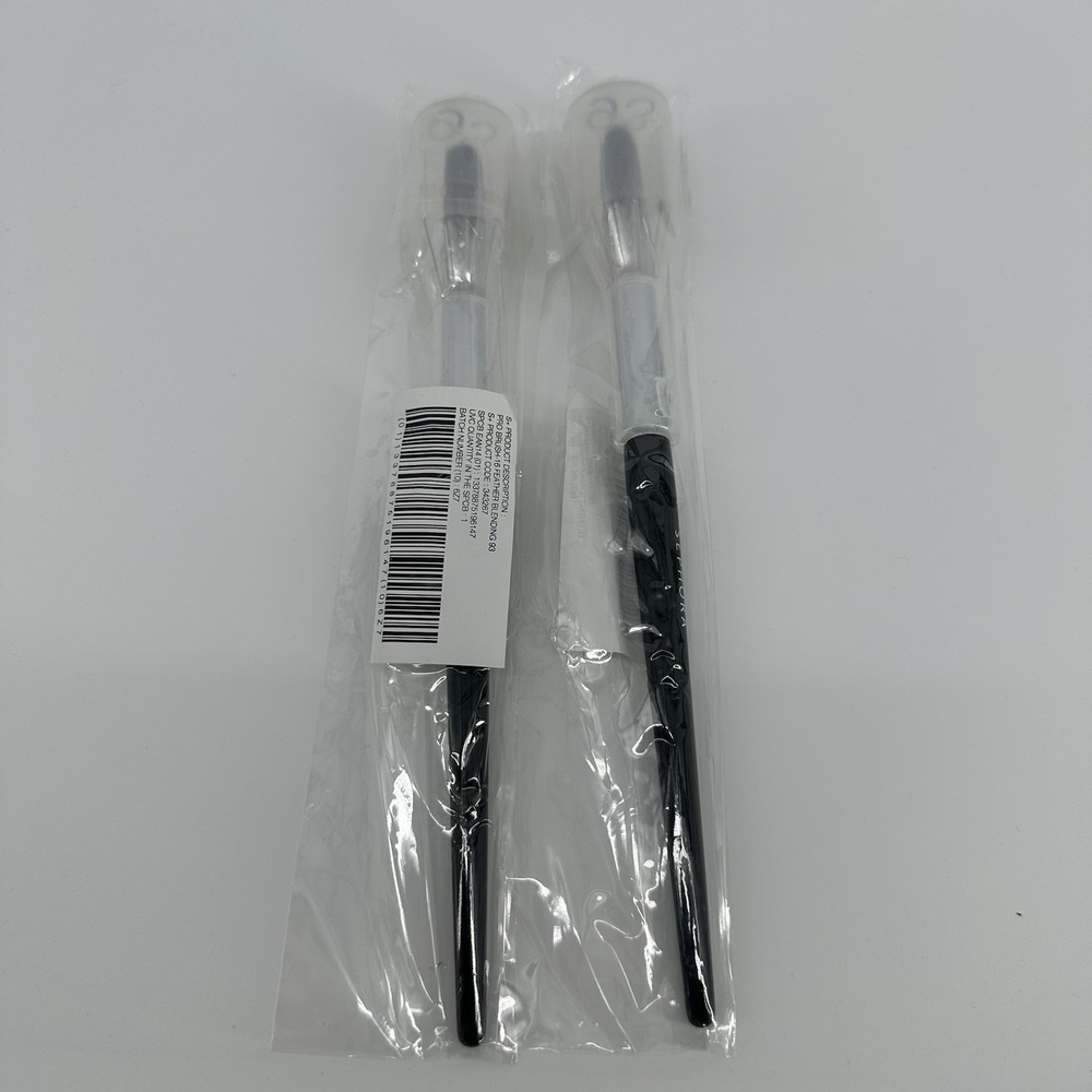 Sephora Pro Brush 93 Featherweight Blending Makeup Brush New Set of 2 Black